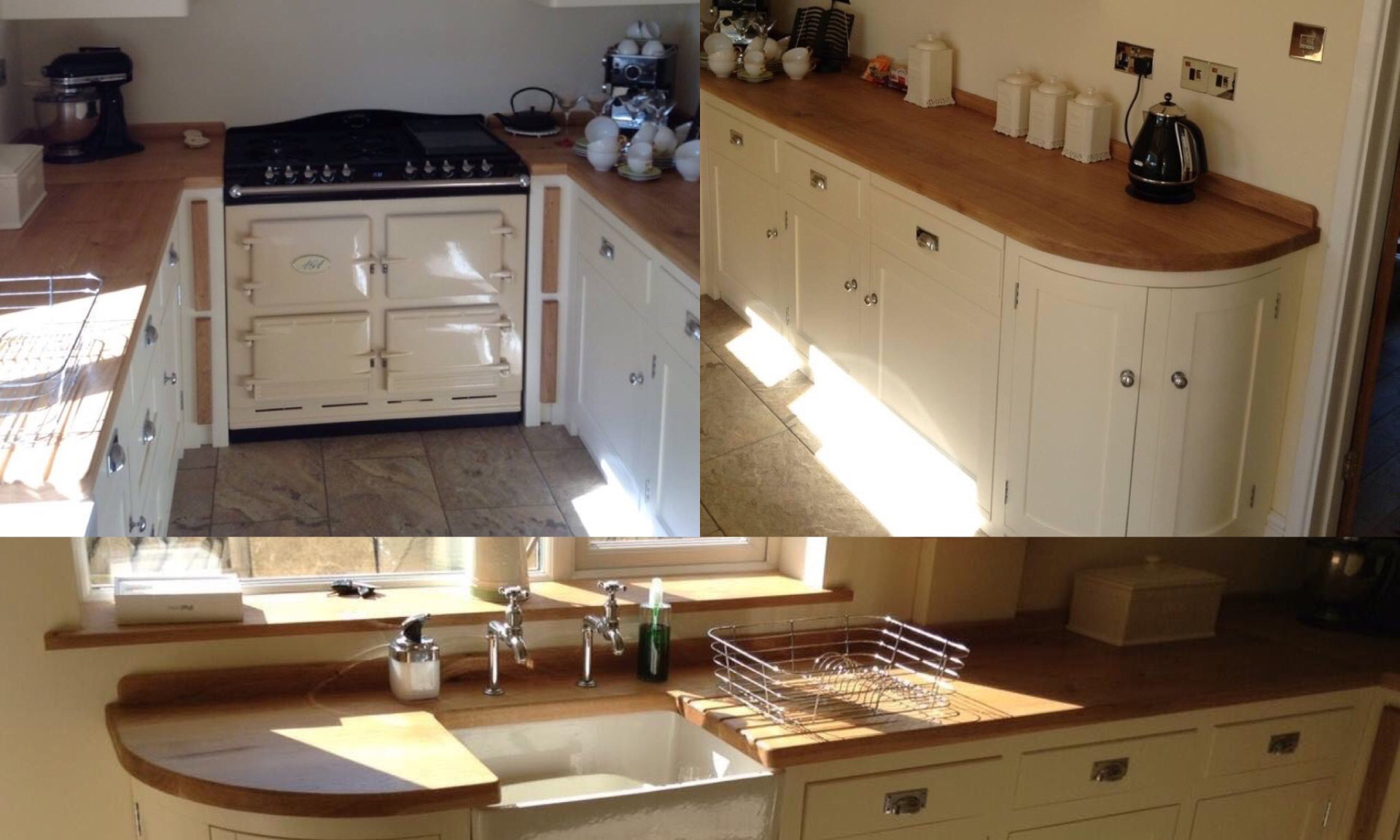 Examples of our fully bespoke solid wood shaker style kitchens painted in Farrow& Ball paint.